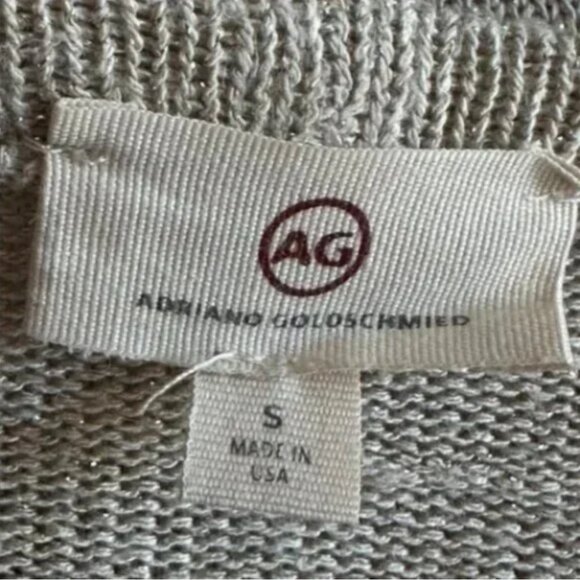 AG Adriano Goldschmied Tan with Gold Metallic Flecks Open Front Cardigan Small - Picture 5 of 6